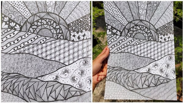 Дудлинг пейзаж для начинающих