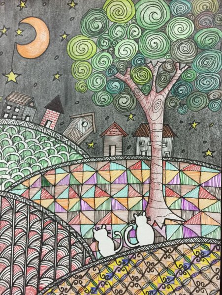 Пейзаж в дудлинге