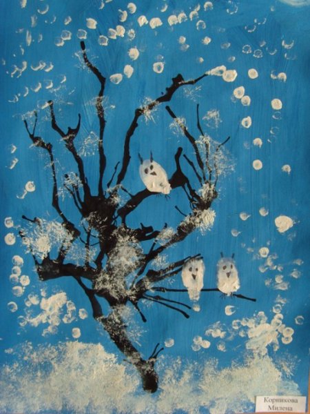 Дерево в технике кляксография