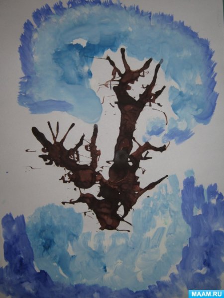 Кляксография с трубочкой техника рисования