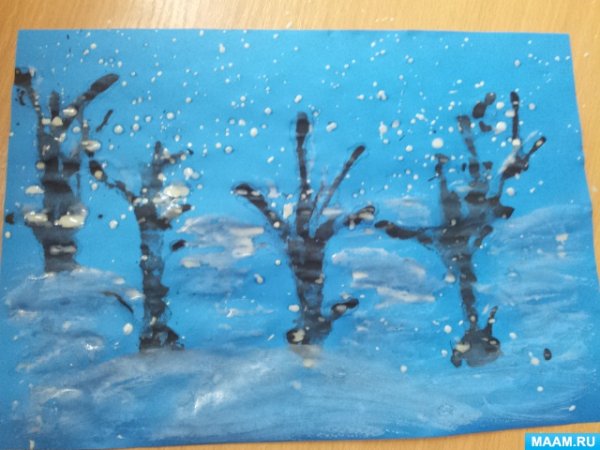 Нетрадиционное рисование в старшей группе зимой