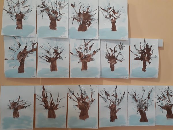 Рисование в детском саду зимний пейзаж