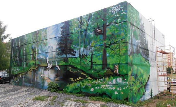 Разрисовать на стене природу