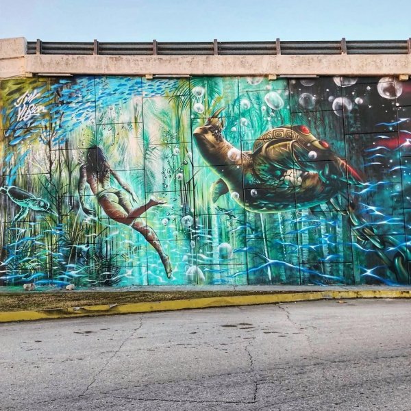 Граффити природа на стенах