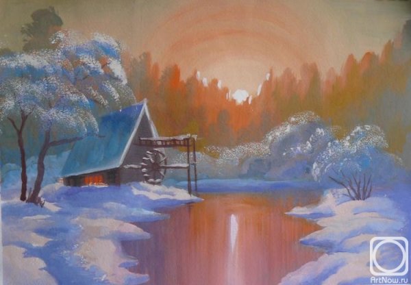 Красивые зимние пейзажи гуашью