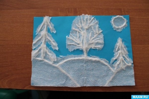 Зимнее дерево из салфеток