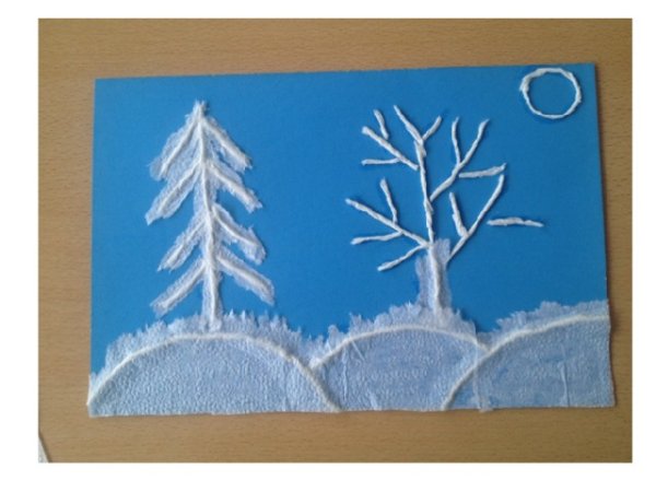 Аппликация на тему зима