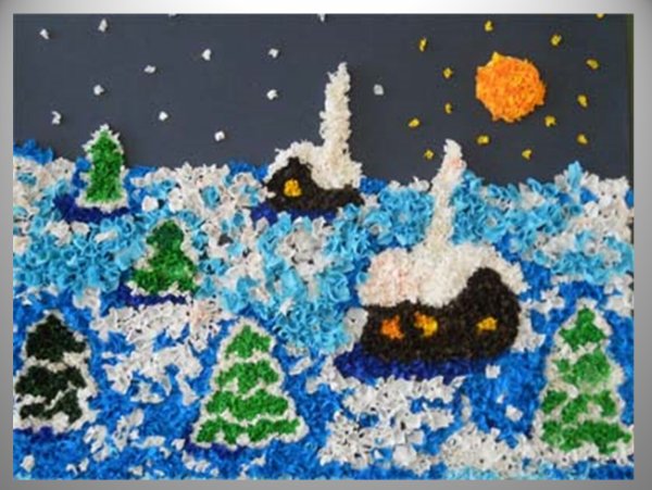 Новогоднее панно в технике торцевания