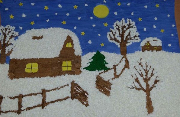 Коллективное панно зима