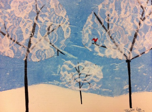 Нетрадиционное рисование зима