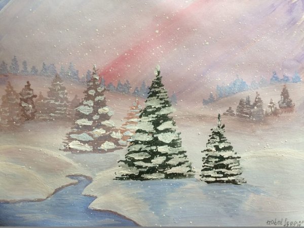 Зимний пейзаж рисунок