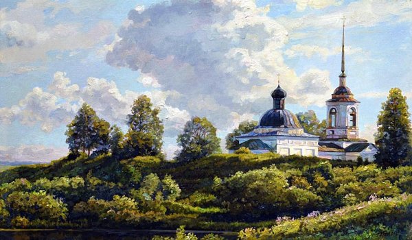 Левитан акварель Плес