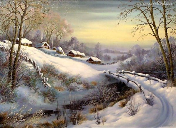 Художник Кандыбин зимний пейзаж