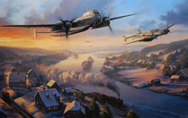 Воздушный бой живопись