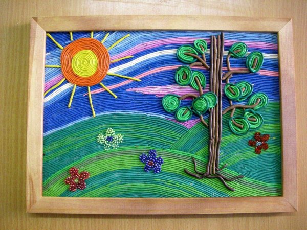 Пластилиновая живопись природа