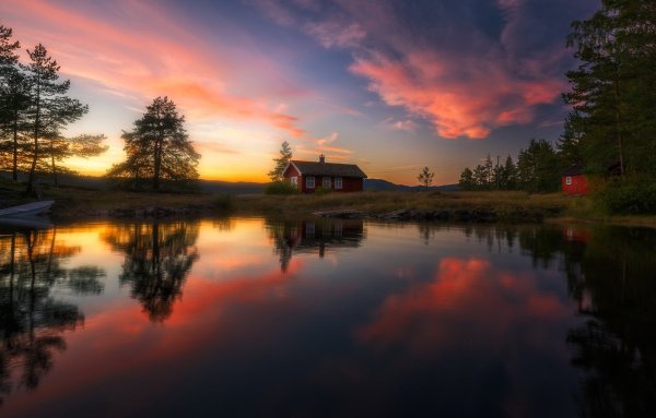 Пейзаж с отражением