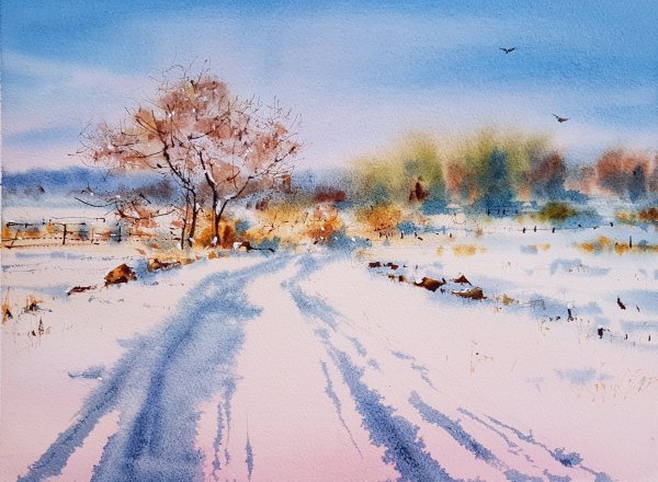 Зимний пейзаж с Церковью