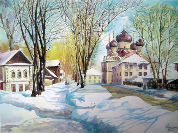 «Зимний пейзаж с Церковью» (около 1811 г.) Каспар Давид