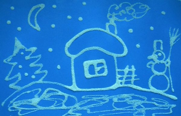 Рисование солью в детском саду