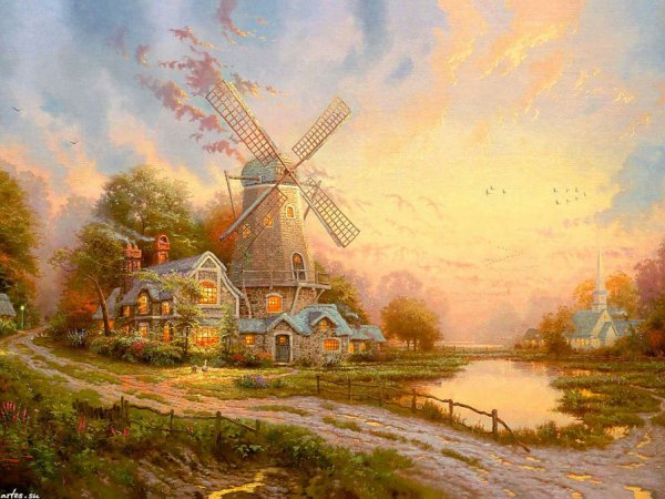 Мельница картина Томас Кинкейд
