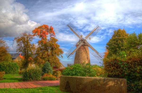 Деревня природа мельница