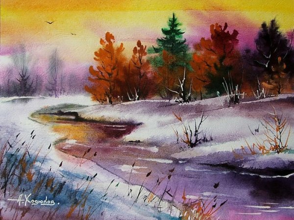 Художник Александр Ходюков акварели