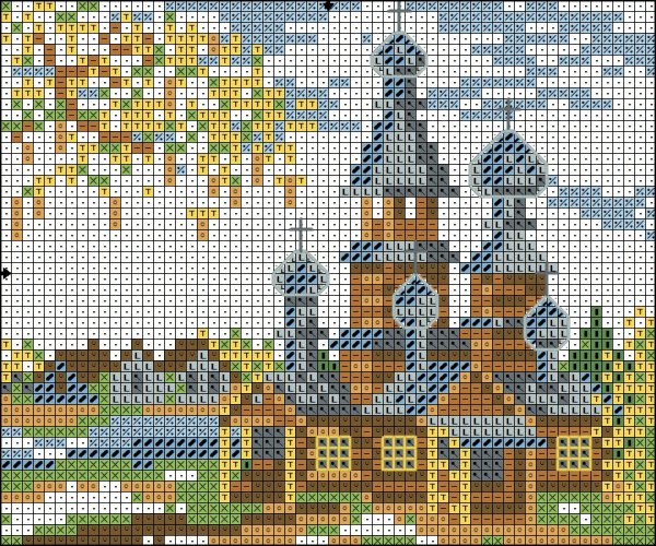 Вышивка крестиком храм
