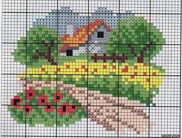 Схемы для вышивания крестом пейзажи