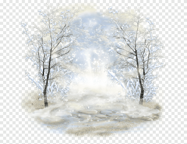 Зимний пейзаж для фотошопа на прозрачном фоне