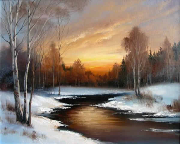 Художник Игорь Лобович зима