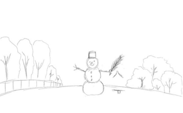 Зима рисунок для детей