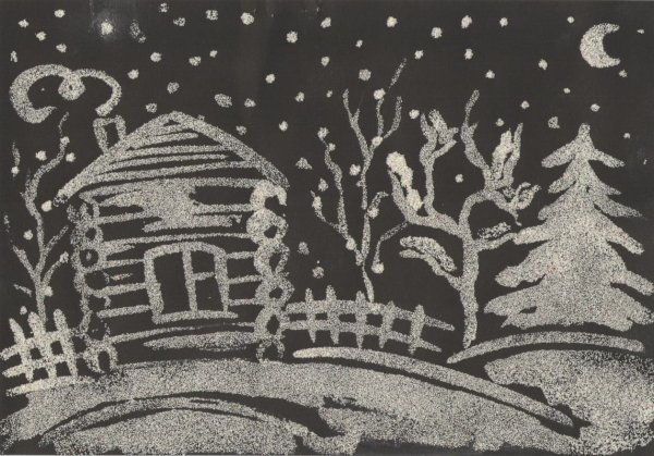 Аппликация из манной крупы