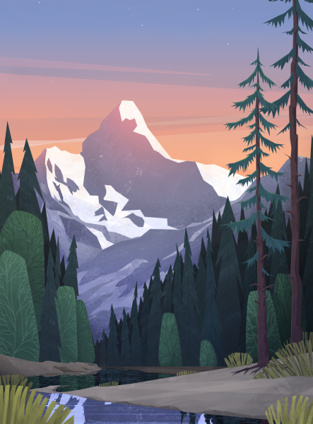 Векторный пейзаж простой