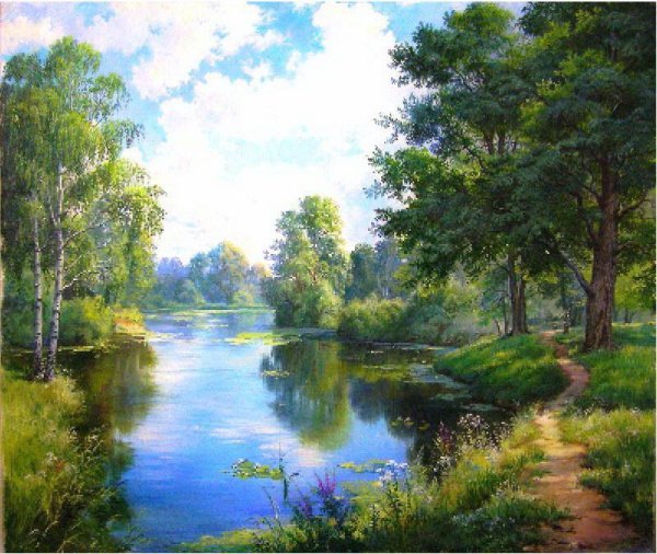 Художник Игорь Прищепа горный ручей