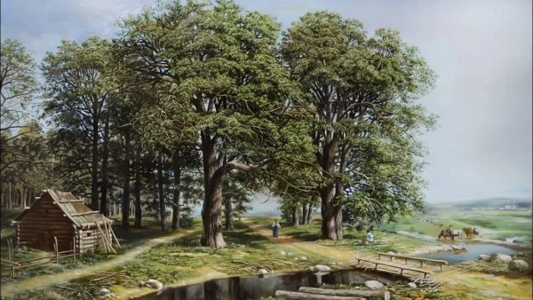 Михаил Клодт село в Орловской губернии (1864)