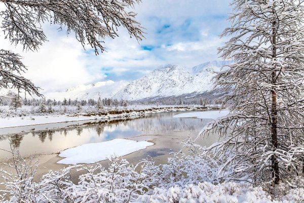 Якутский зимний пейзаж