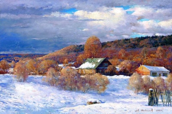 Иван Фёдорович Шультце картина - зимний закат