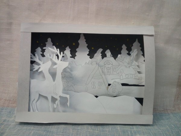 Бумагопластика зима