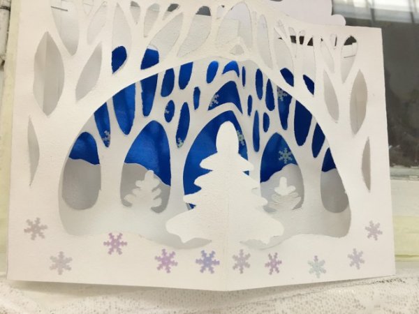 Бумажная пластика зимний пейзаж