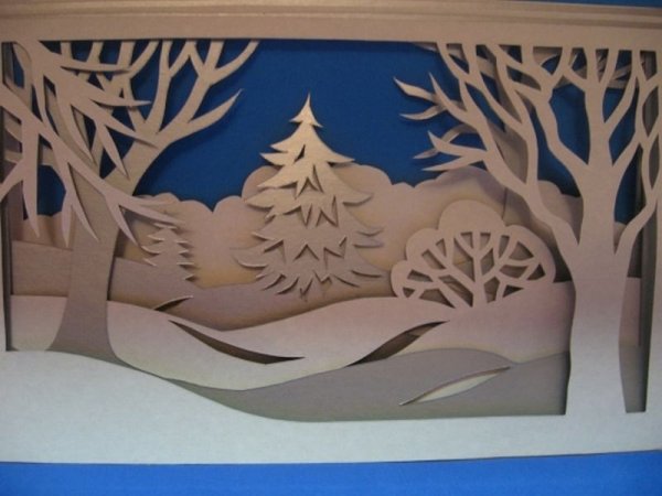 Объемная аппликация на тему зима