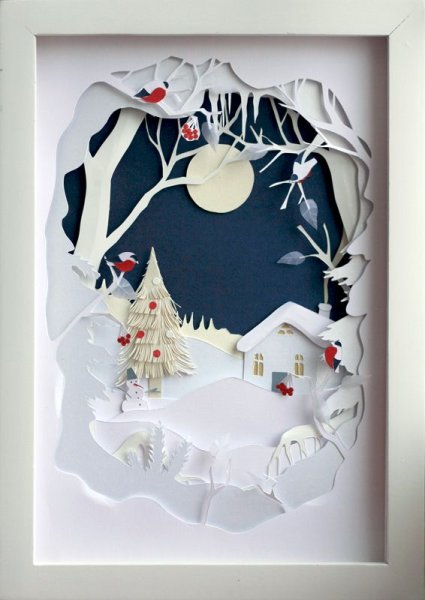 Объемное панно из бумаги