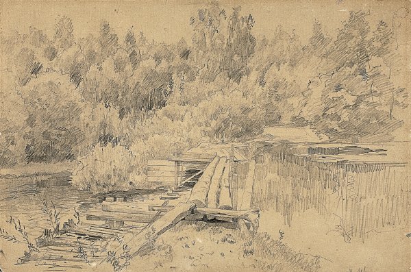 Исаак Ильич Левитан у омута