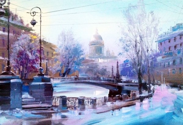 Меркушев Виктор художник зима