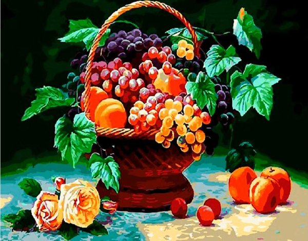 Алмазная мозаика Painting Diamond "натюрморт с фруктами", 40x50 см