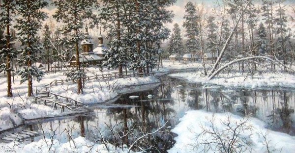 Художник Хананин Сергей Васильевич.зимние пейзажи