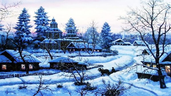 Художник Хананин Сергей Васильевич.зимние пейзажи