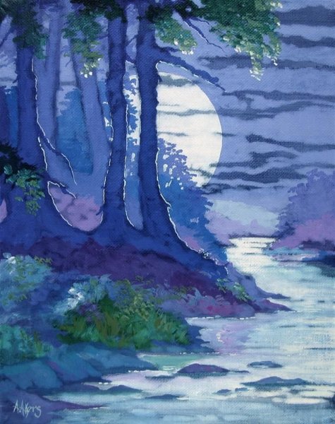 Пейзаж в холодных цветах