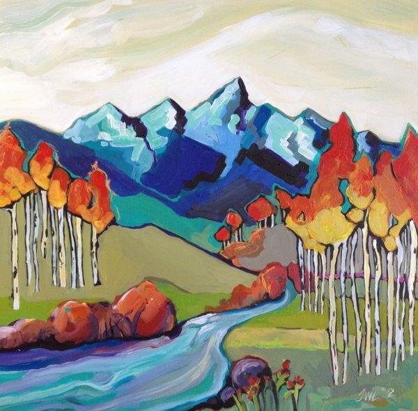 Стилизованный горный пейзаж