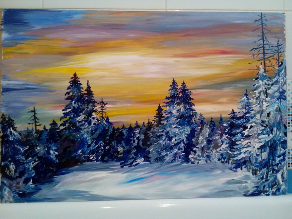 Импасто живопись горы