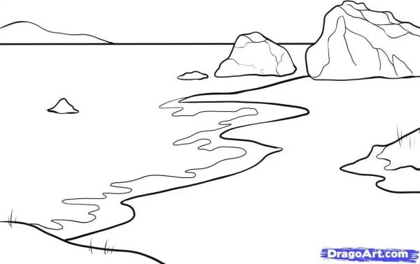 Море раскраска для детей